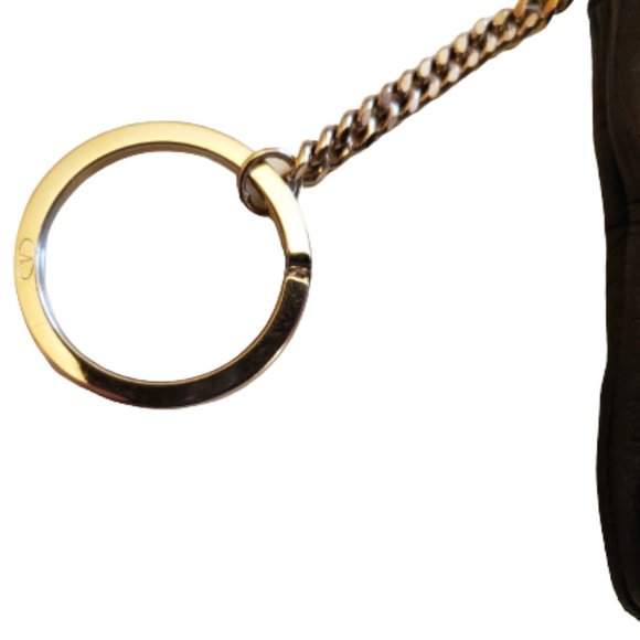 Valentino Garavani Quilted Gunmetal Rockstud Zipper Coin Purse And Cardholder - Picture 3 of 8